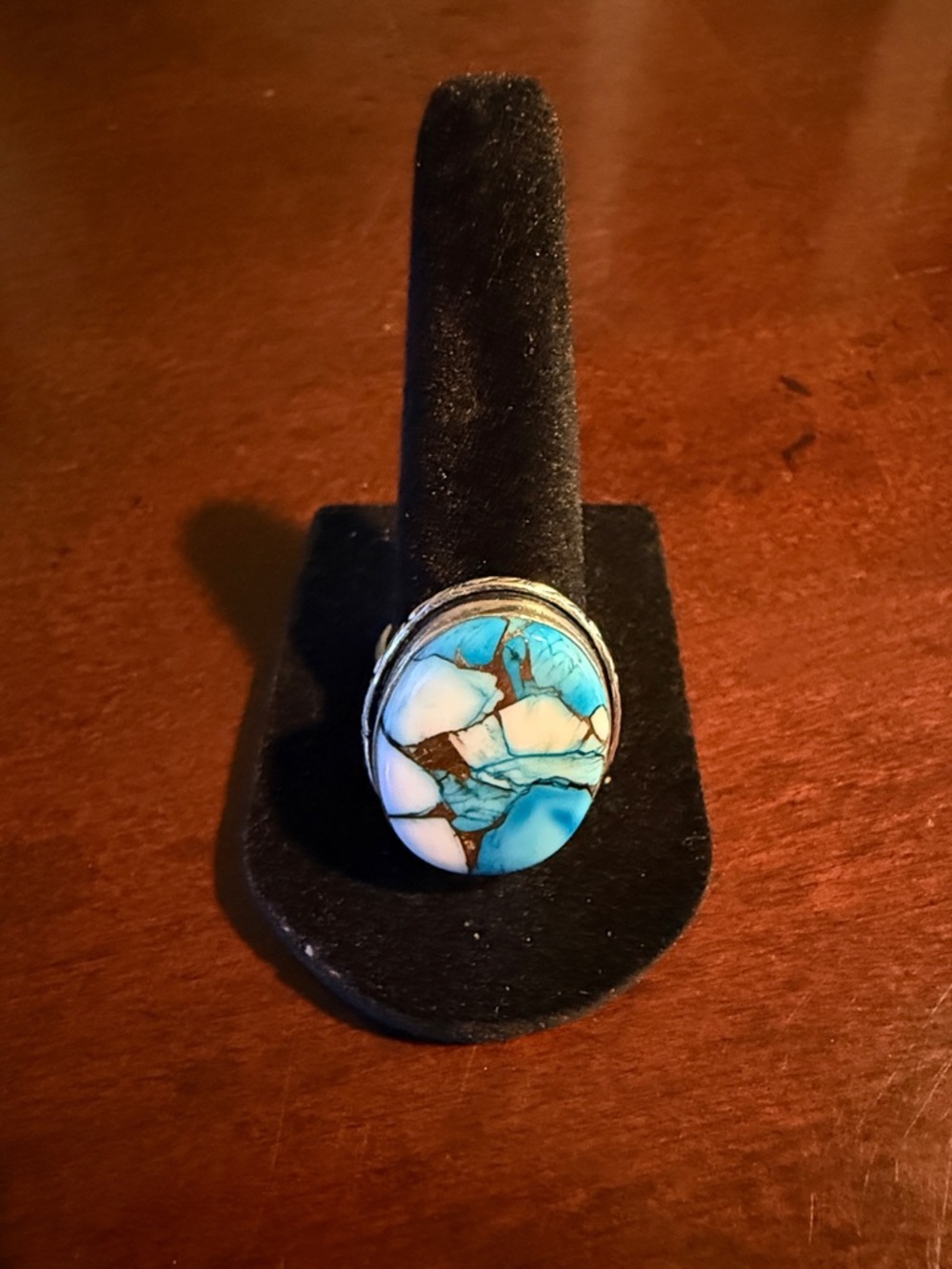 Ice Blue Dahlia turquoise ring